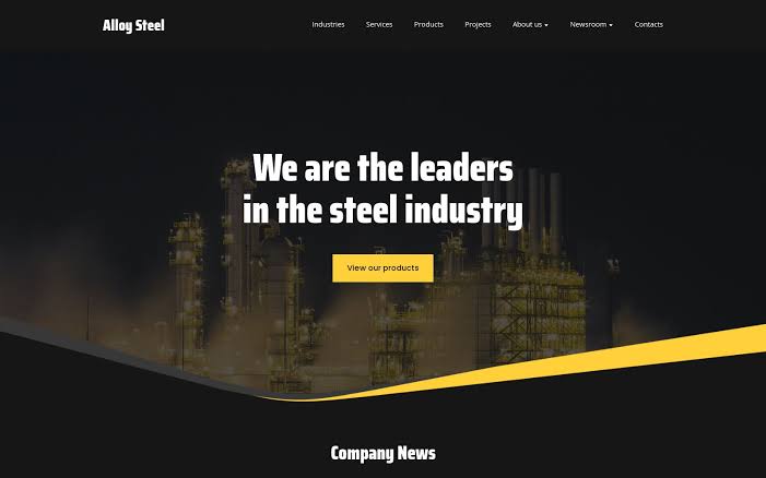 Industrial landing page example